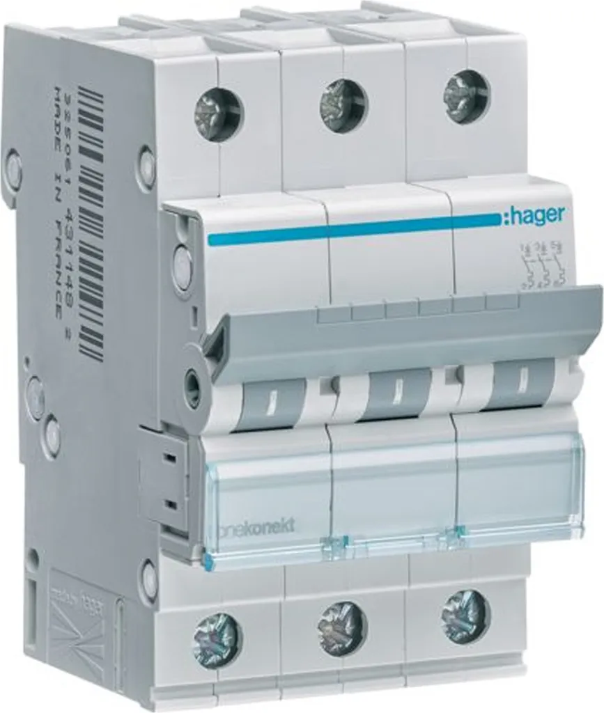 Disjoncteur pour Circuit Force 20A Hager MCN320E 3P - Idéal Rénovation - 2