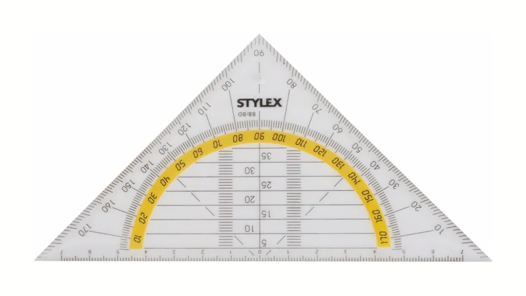 Équerre de géométrie transparente 16 cm - Triangle scolaire incassable - 3