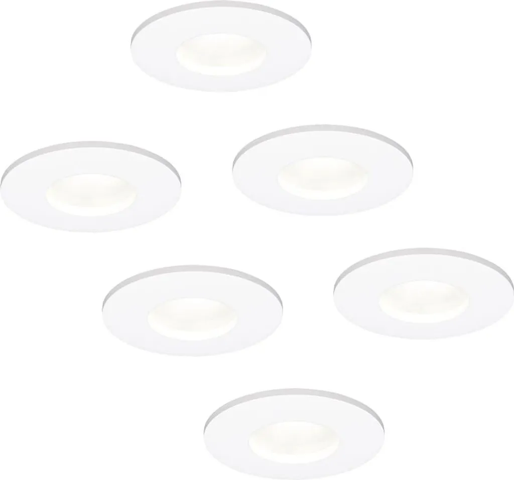 Spot LED encastrable plat HOFTRONIC 3,8W 6000K IP44 blanc lot de 6