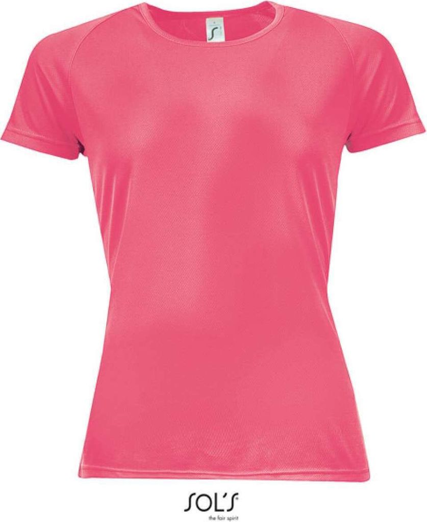 SOLs 01159 | Damen Raglan Sport T-Shirt + Längerer Rücken - Farbe: Neon Coral - Größe: XS
