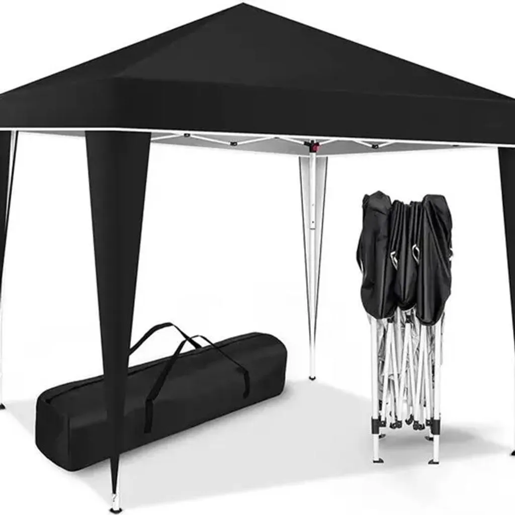 Pavillon de Jardin Imperméable 3x3 m - Tente Pliante ZELURXX Anti-UV Noire