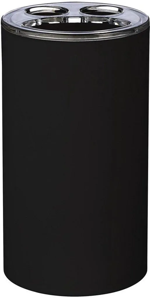 Support brosse à dents noir anti-trace et stable pour salle de bain