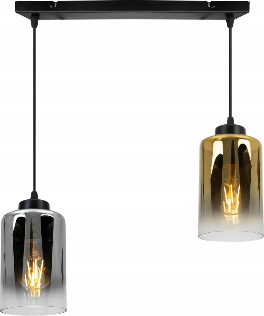 Suspension élégante en verre fumé et finitions dorées - Diamètre 40cm