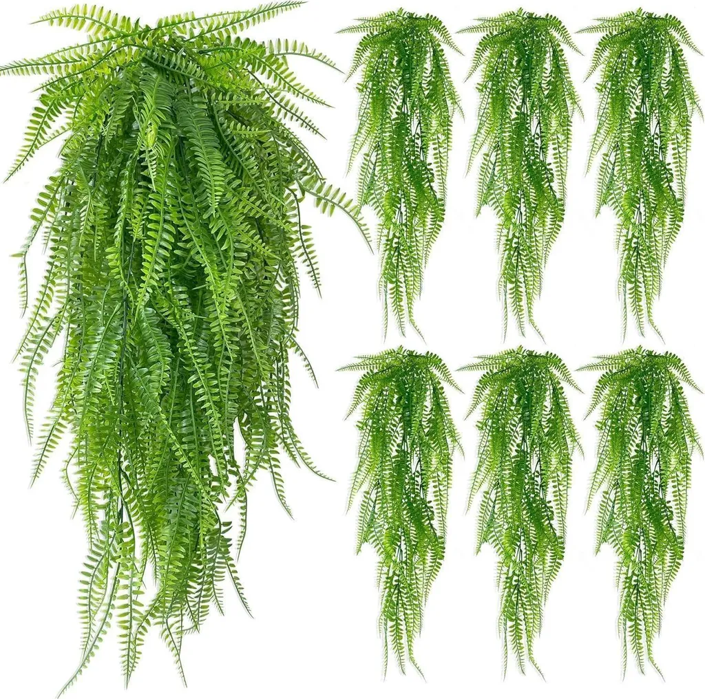 Plante artificielle suspendue 80cm - Fougère sans entretien lot de 6