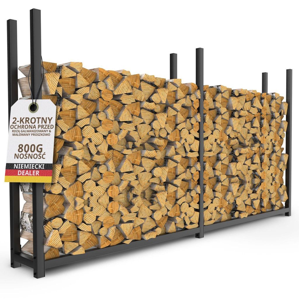 Stojak na drewno opałowe na zewnątrz metalowy 223 x 25 x Zdjęcie produktu 