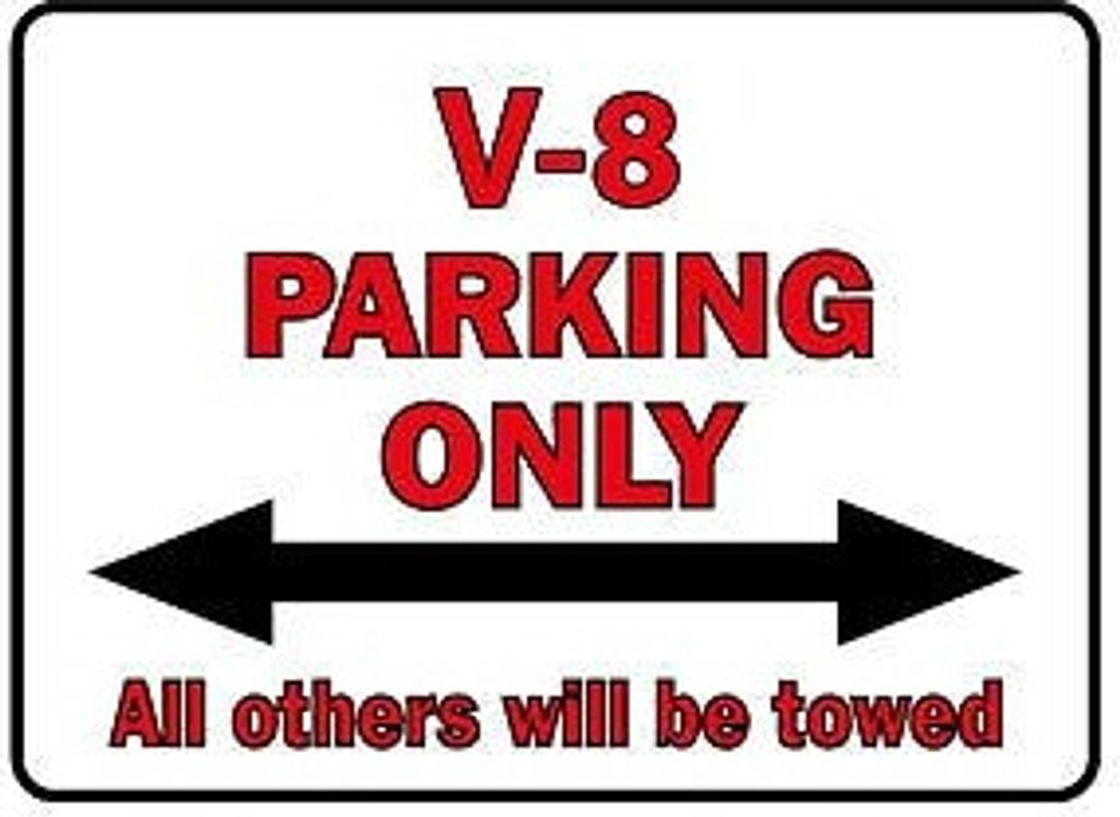Hinweisschild  - V-8 Parking Only - 308732 - Gr. 40 x 30 cm Produktbild 
