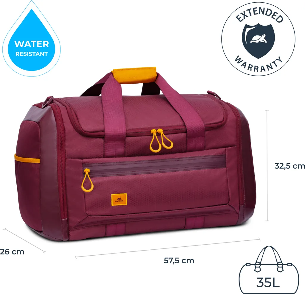 Sac de voyage Riva Reisetasche Dijon 5331 - Modèle 35L Rouge et Jaune