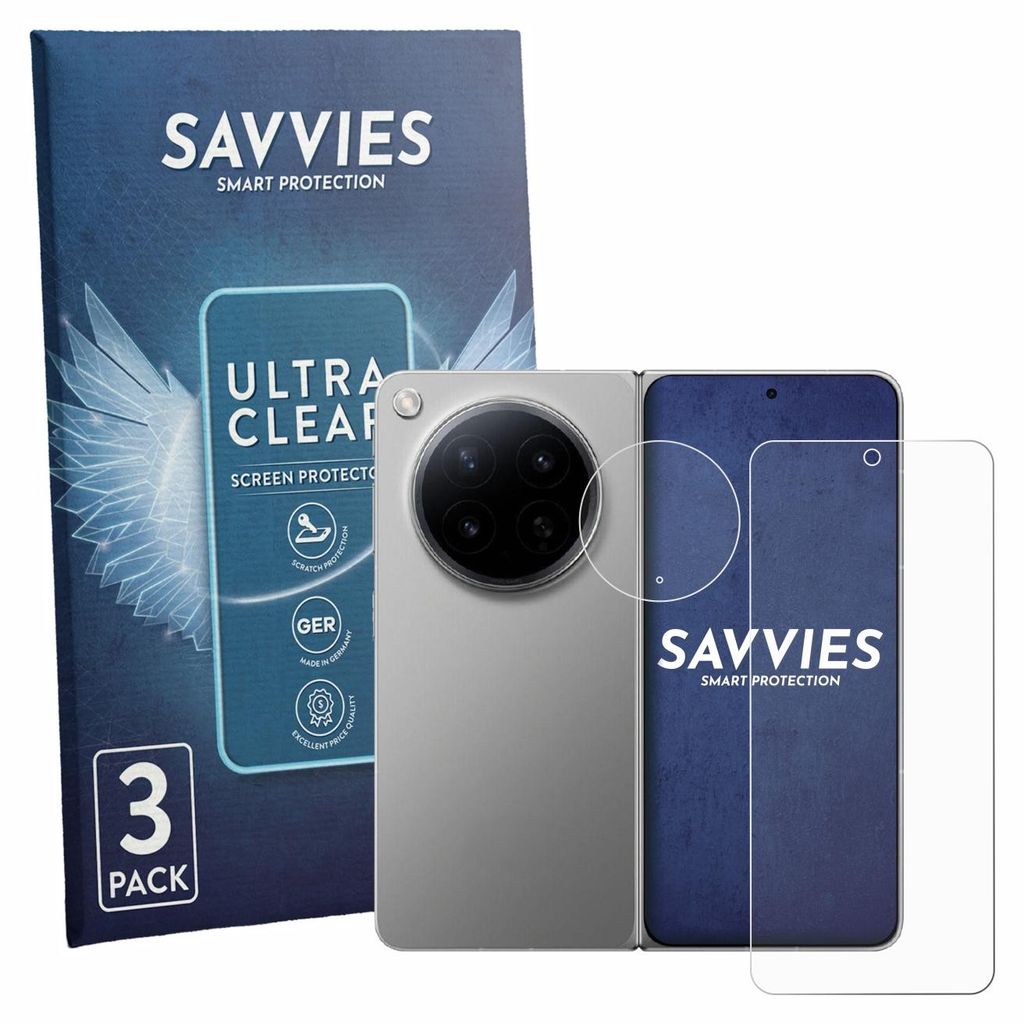 6x Für Oppo Find N6 (Display+Kamera) Schutzfolie Savvies Displayschutz Display Schutz Folie Klar Transparent