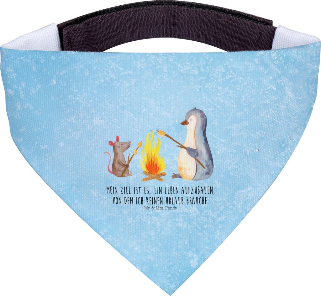 Mr. & Mrs. Panda Halstuch Pinguin Lagerfeuer - Eisblau - Geschenk, Hund, Job, Hundehalstuch, Maus, Arbeit, Tuch, Für Hunde, Leben