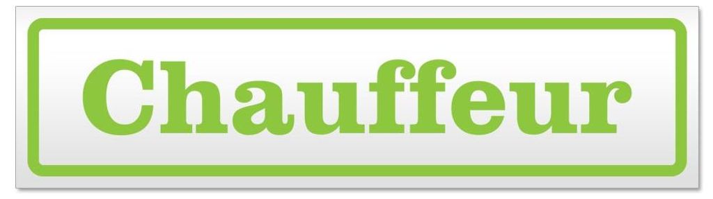 Kiwistar - Autoaufkleber - Lindgrün - 60 x 16 cm - Chauffeur - Hinweis Aufkleber Sticker für Auto, Kfz, Fahrrad, PKW, LKW