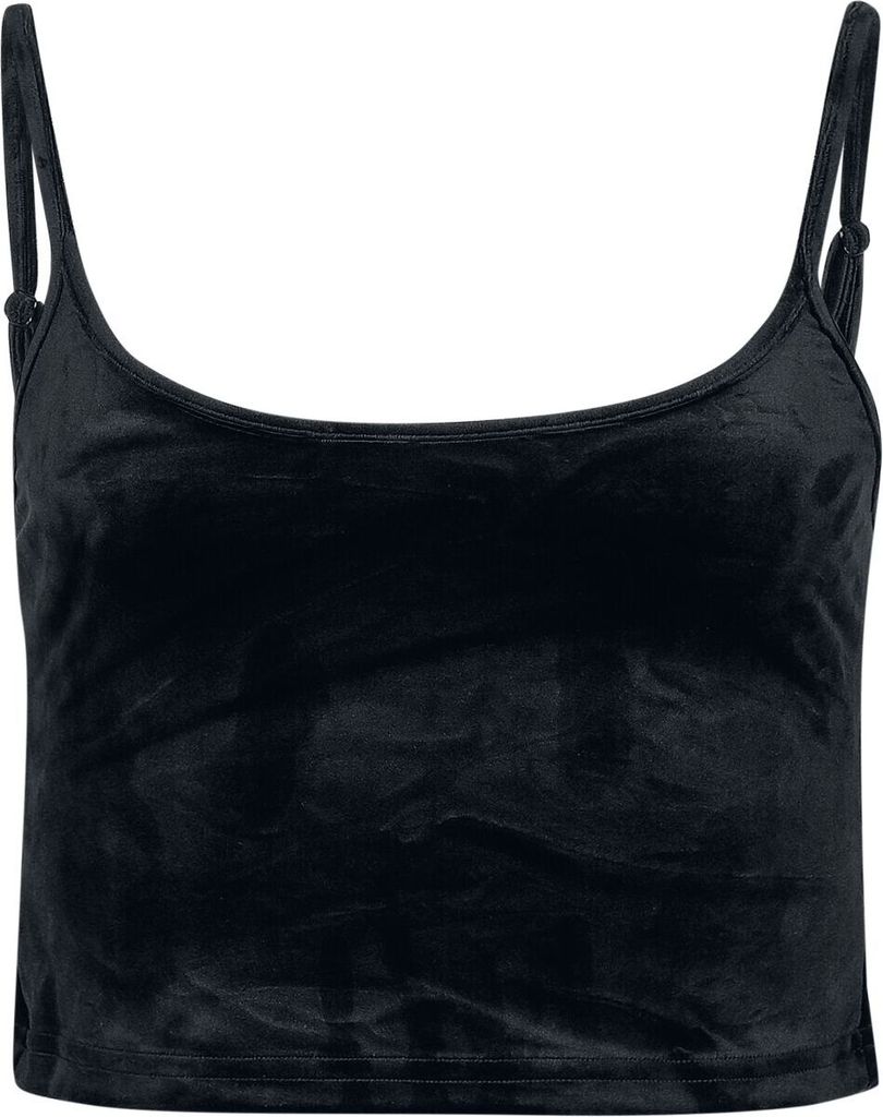 Urban Classics Top Damen Ladies Short Velvet Top schwarz 3XL