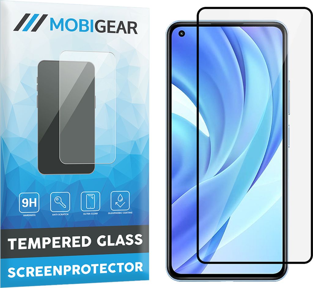 Mobigear Premium Xiaomi Mi 11 Lite Panzerglas Gehärtetes Glas Displayschutz - Hüllenfreundlich - Schwarz