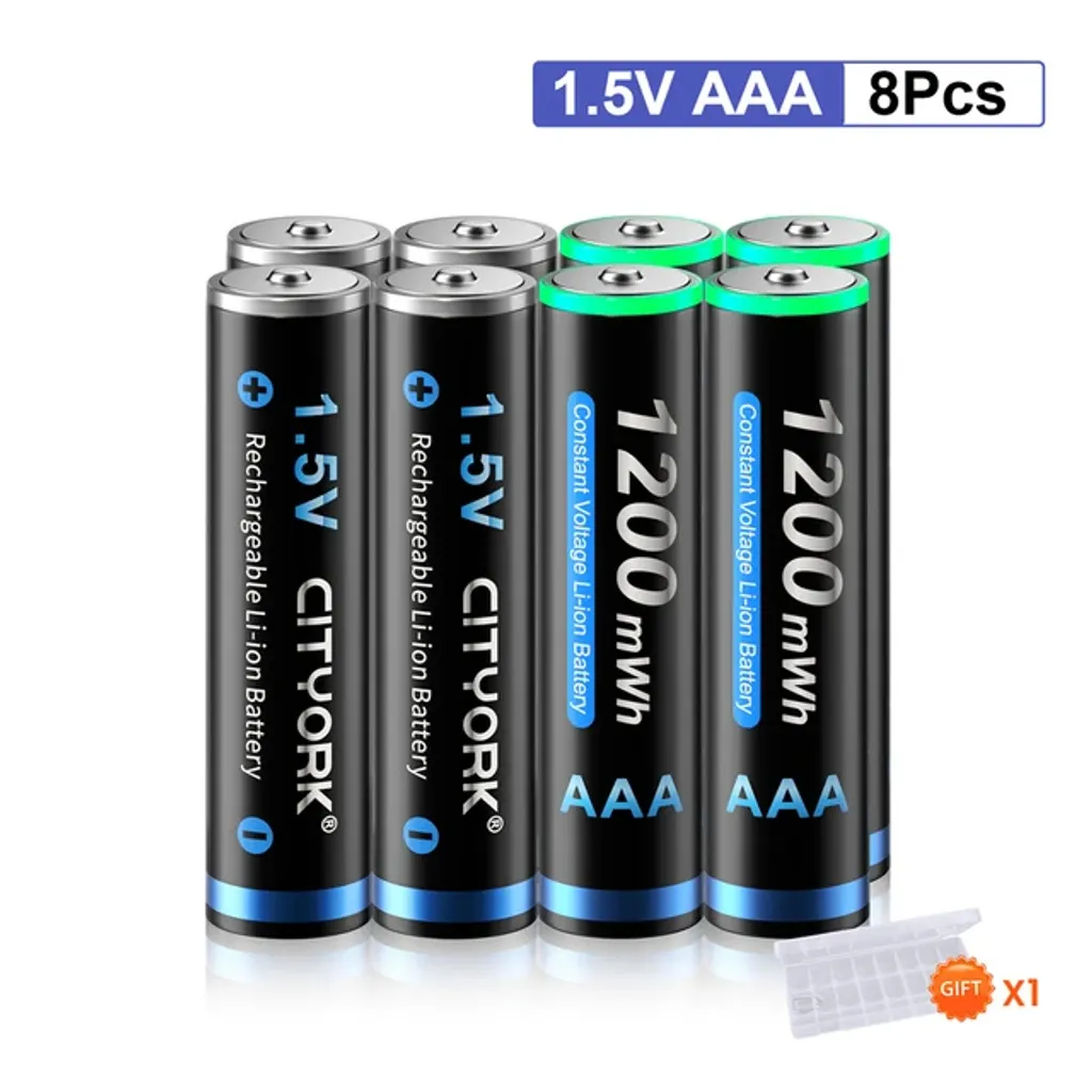 Lot de 8 accumulateurs AAA 1200mWh Lithium pour télécommandes et jouets