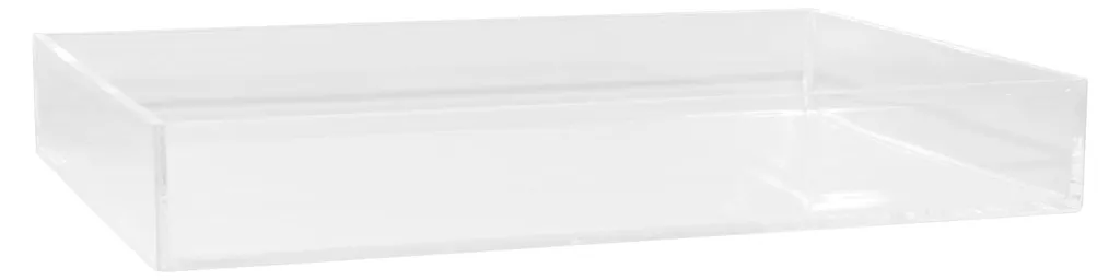 Plateau en acrylique transparent 24cm pour bijoux et maquillage empilable