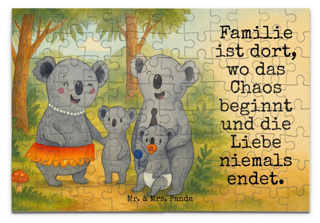 Mr. & Mrs. Panda Puzzle Koala Familie Design 96 Teile - Weiß - Geschenk, Kinder, 1000, Koalas, 500, 2000, Family, Muttertag, 300, 1500, Mama