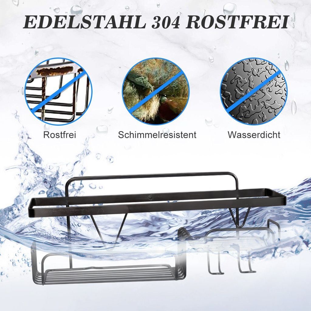 2er Set Duschablage ohne Bohren,Duschregal zum hängen mit 8 Produktbild 5
