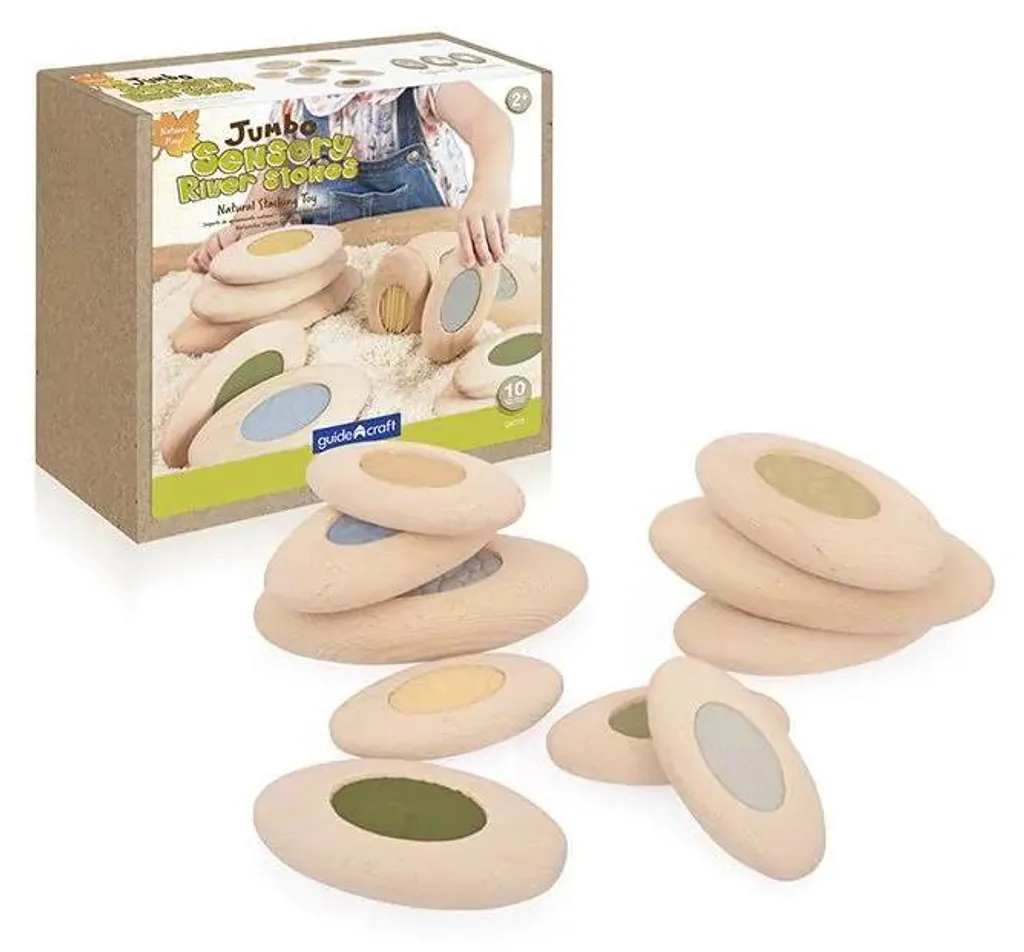 Jouet sensoriel d'empilage en bois de hêtre pour jeune enfant
