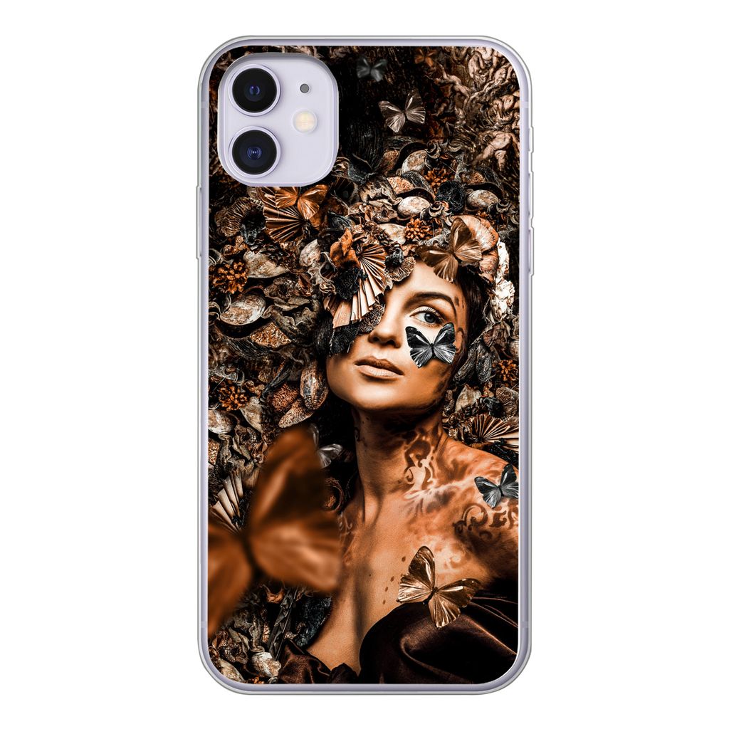 MuchoWow Handyhülle Schutzhülle Hülle für iPhone 11 Luxus - Frau - Collage Silikon Softcase Handy Hülle - Handytasche