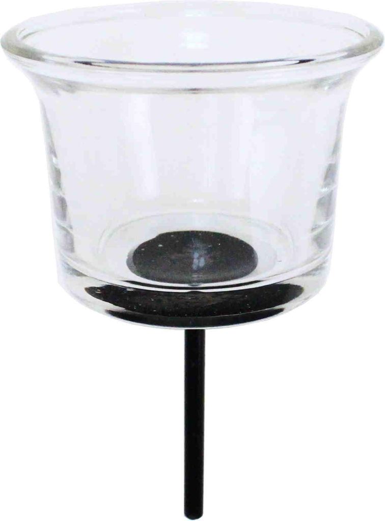 Teelichthalter Stecker Glas Windlicht Ø6,5cm H 4,5cm + Produktbild 