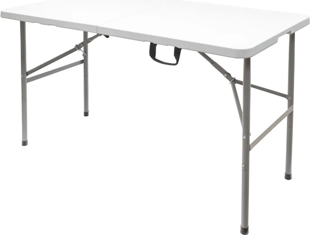 Table d'appoint pliante et portable blanche 122 cm pour réception PEHD