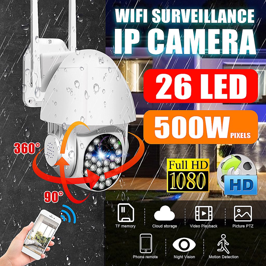 HD 1080P IP NETZWERK CAMERA AUßEN ÜBERWACHUNGSKAMERA Outdoor FUNK WLAN DOME CCTV