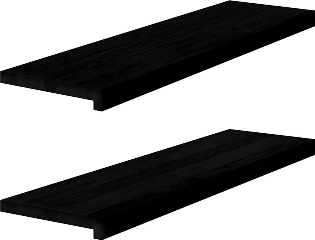 vidaXL Treppenstufen 2 Stk. Dunkelbraun 90x25x2 cm Massivholz Eiche