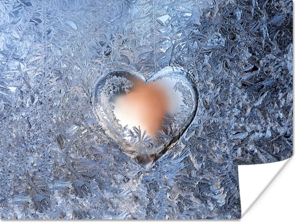 MuchoWow Poster Herz - Eiscreme - Winter 120x90 cm - Wandbild