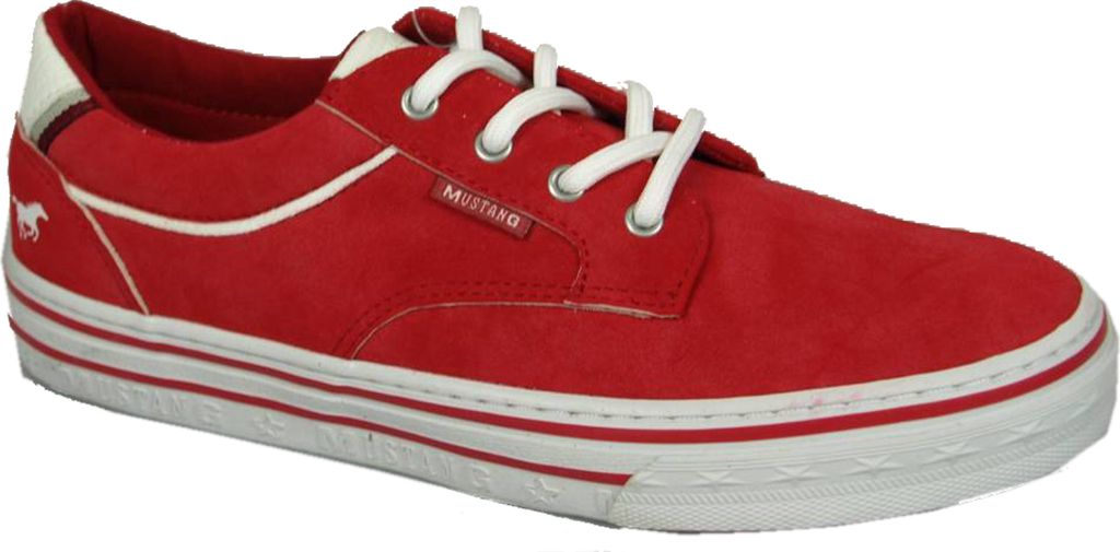 Mustang Damen Sneaker Schnürung Halbschuhe 1354-313, Größe:42 EU, Farbe:Rot