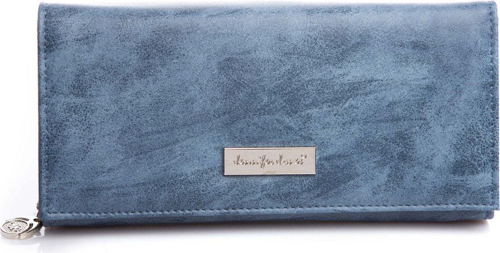 Jennifer Jones Damen Geldbörse Aus Weichem Kunstleder Portemonnaie Blau