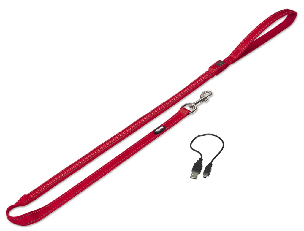 Laisse Nobby FLASH MESH Rouge XS-S pour Chien - Longueur 120cm Largeur 20mm