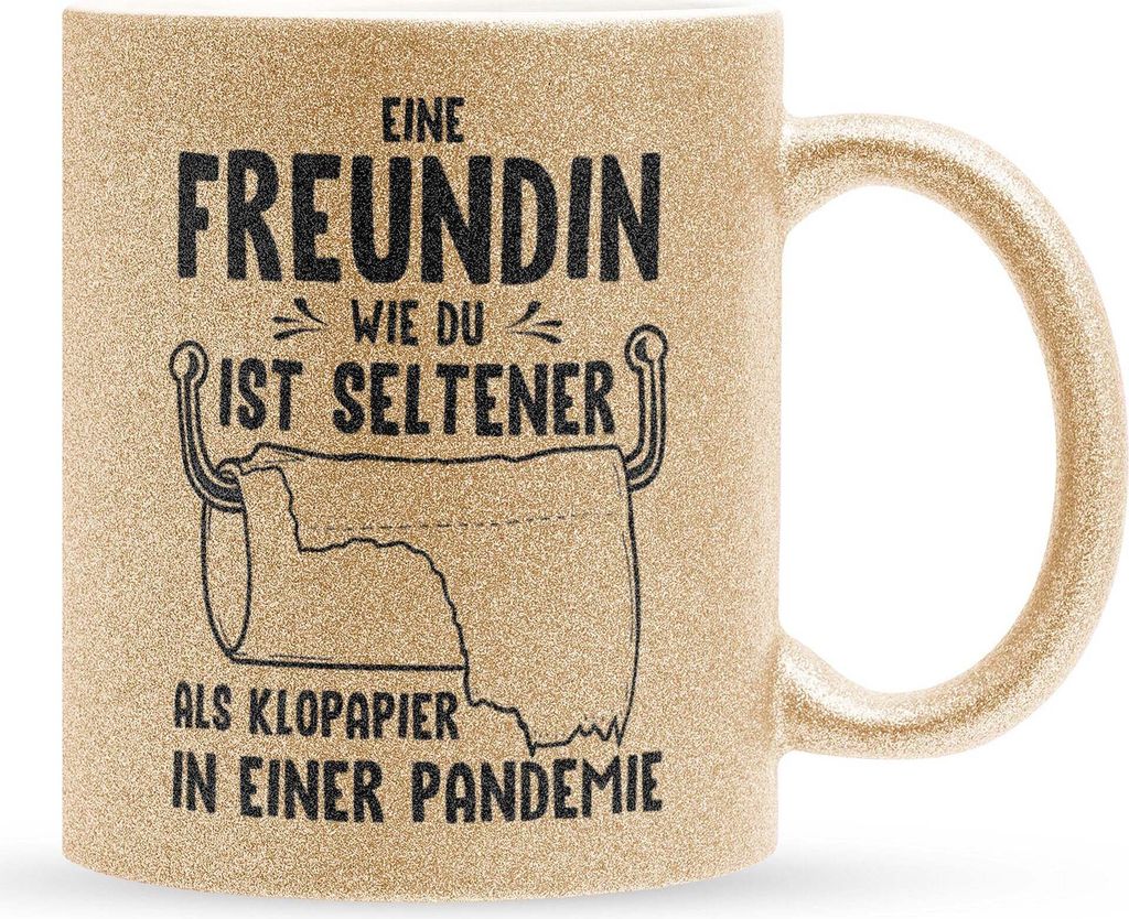 22Feels Glitzertasse Gold Freundin Geschenk Jahrestag für Sie Valentinstag Frauen 1 Jahr Weihnachten Geburtstag Beziehung Paar Kaffeetasse Geschen...