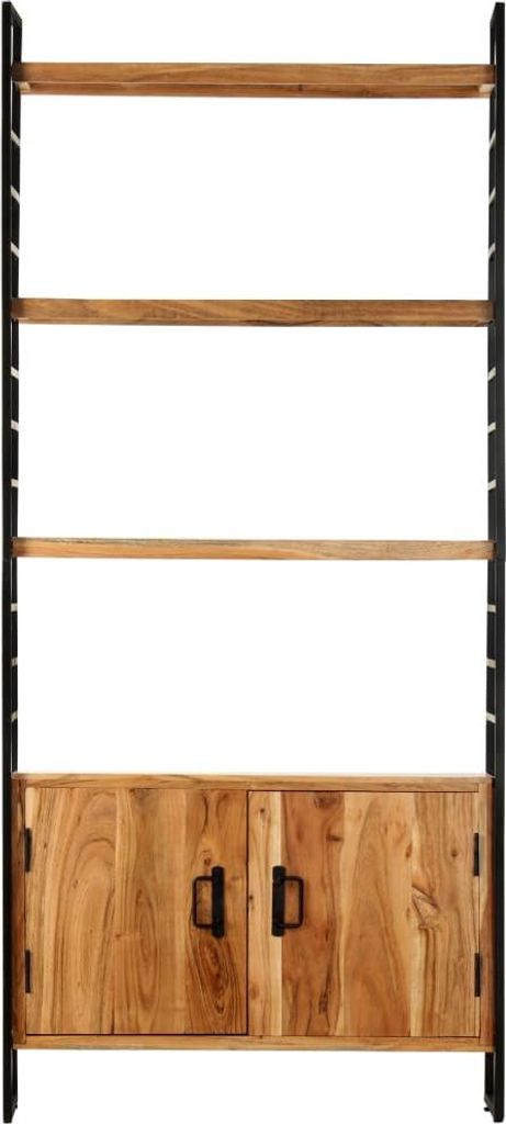 vidaXL Bücherregal 4 Ebenen 80x30x180 cm Raues Mangoholz
