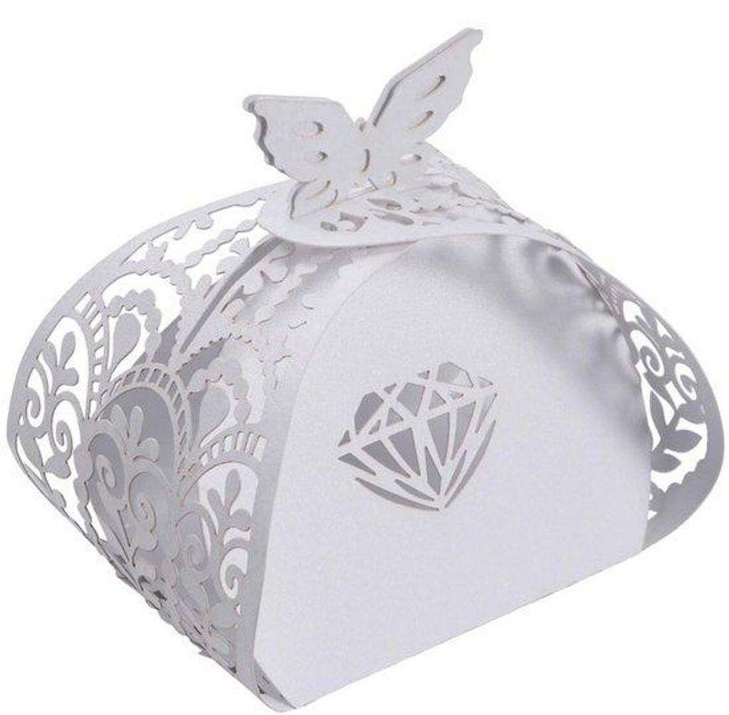 Romantische Hochzeitsgeschenk-Box - Offenbares Design - 25 x 21 x 0.05 cm