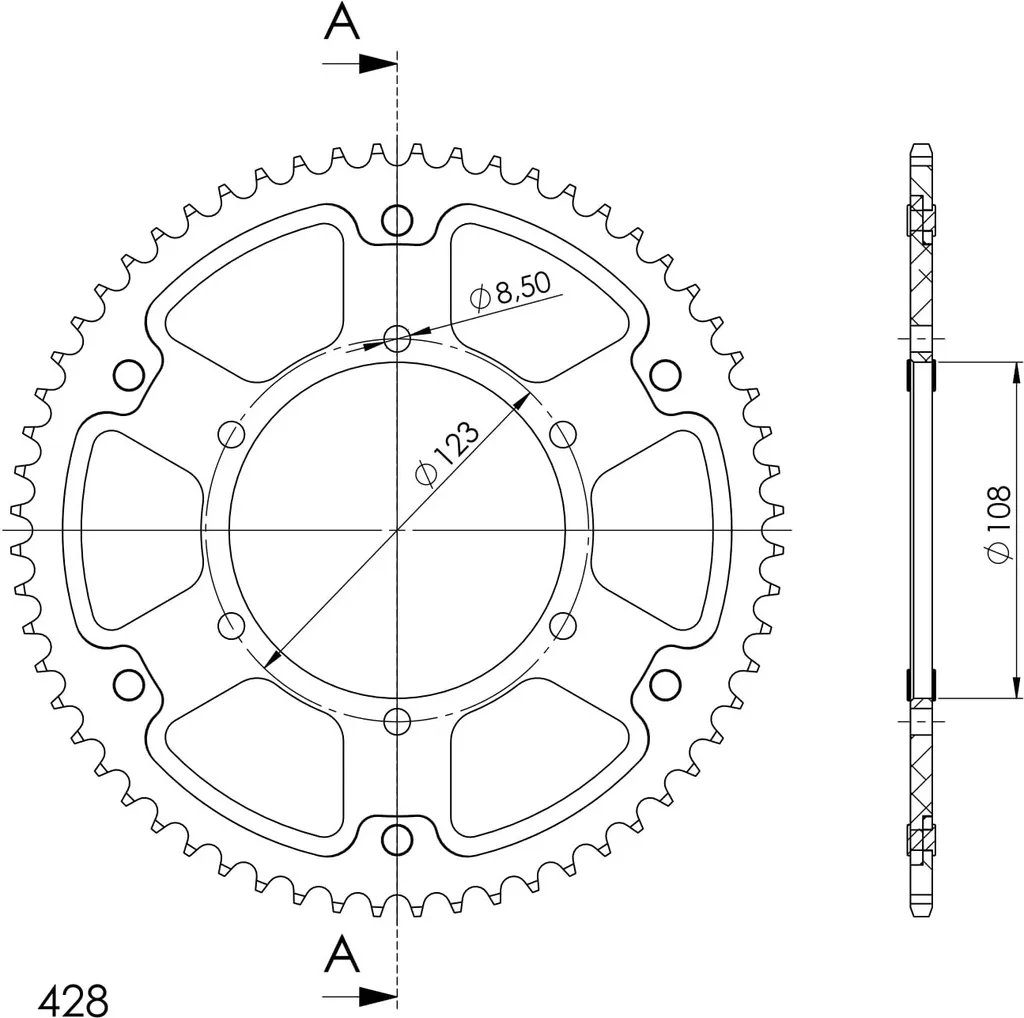 Améliorez l'accélération avec la couronne Supersprox 428 60Z bleue moto
