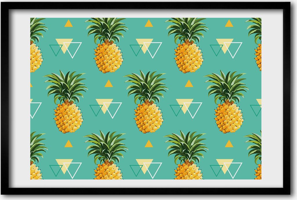 Bild 60x40 MDF-Rahmen, Wandkunst Ananas