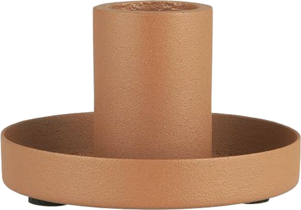 Kerzenhalter für Stabkerzen mit Ø22 mm, Ziegelfarbig, H40/Ø70 mm, Ib Laursen