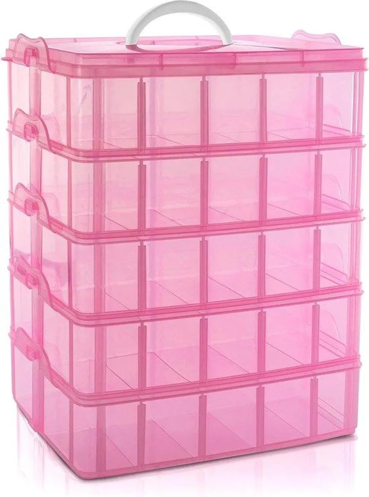 Boîte de tri anti-perte pour petits objets : plastique empilable 50 cases