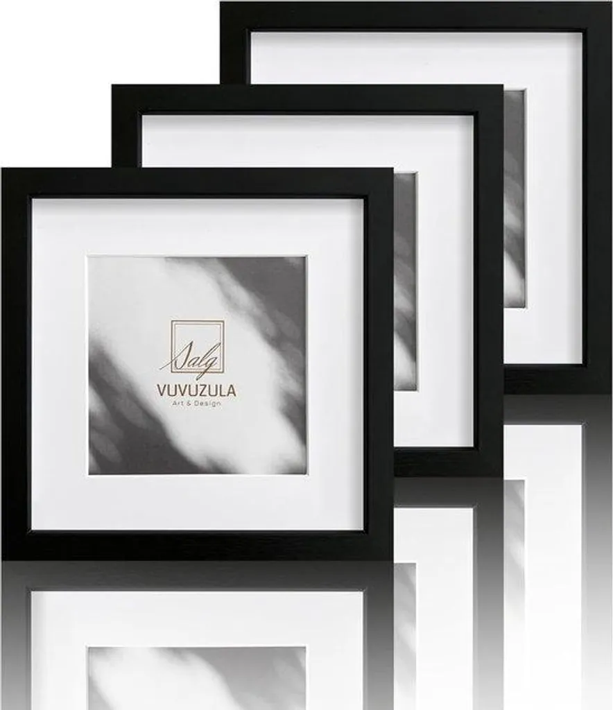 Cadre photo noir 15x15 cm lot de 3 pour décoration salon et chambre