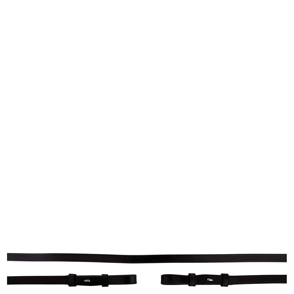 Rênes de filet en cuir noir Full 13mm avec arrêtoirs et boucles acier