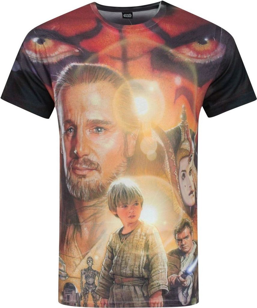 Star Wars Herren Phantom Menace Sublimation T-Shirt NS4093 (L) (Bunt)