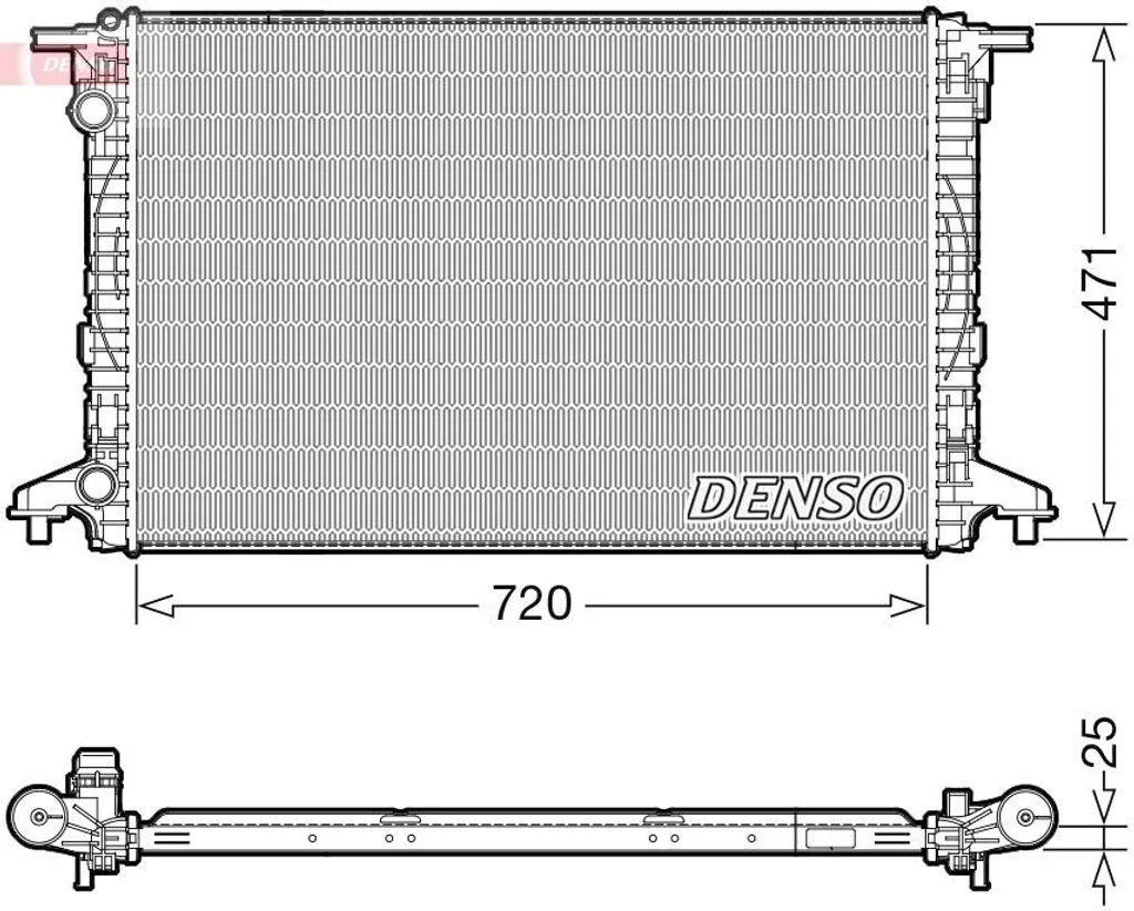 DENSO DRM02043 Radiateur Moteur Alu-Plastique Audi (80A121251D) - Haute Efficacité