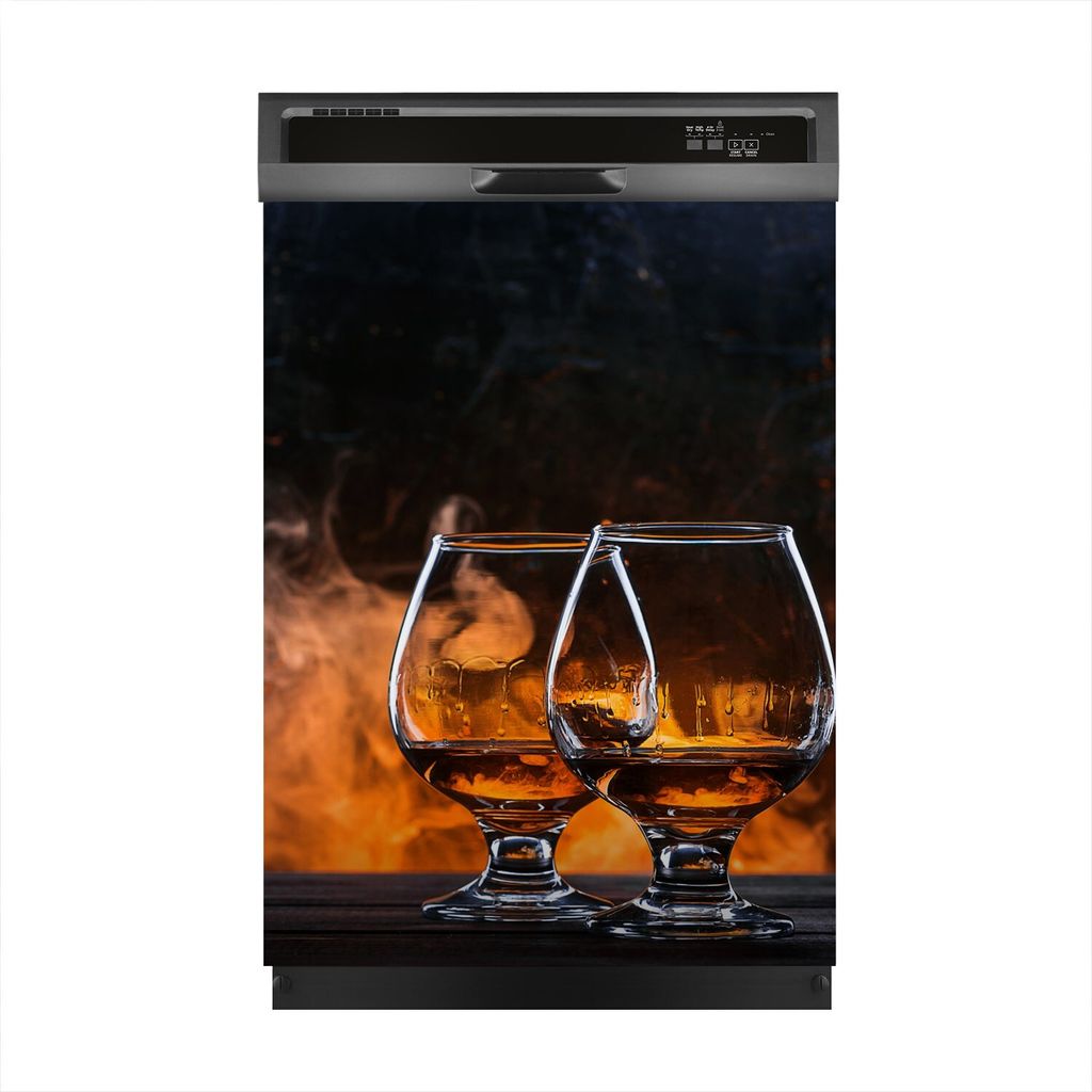 Magnete Dekorative 60x80 cm Küche Magnetmatte Spülmaschine - Whisky Glas