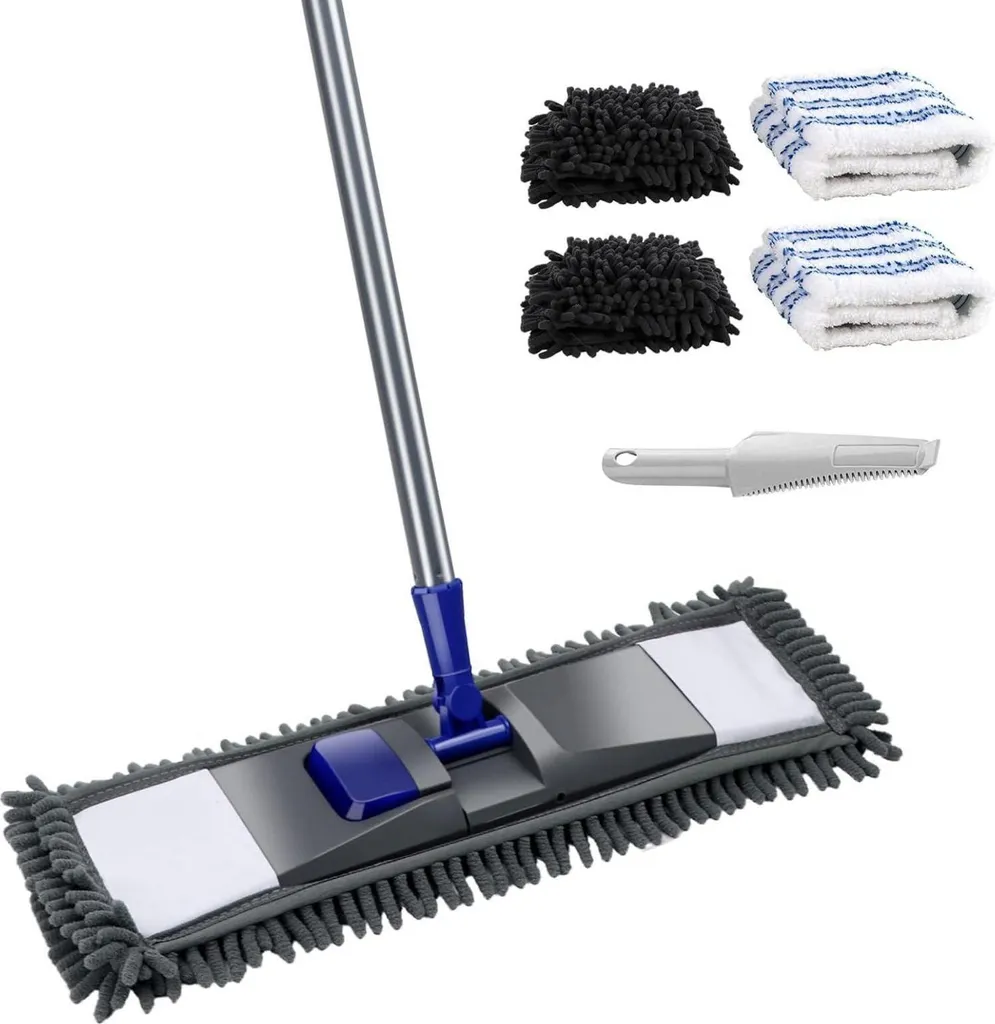 Balai Mop Profi XL Microfibre Chenille avec Articulation 360° Bleu