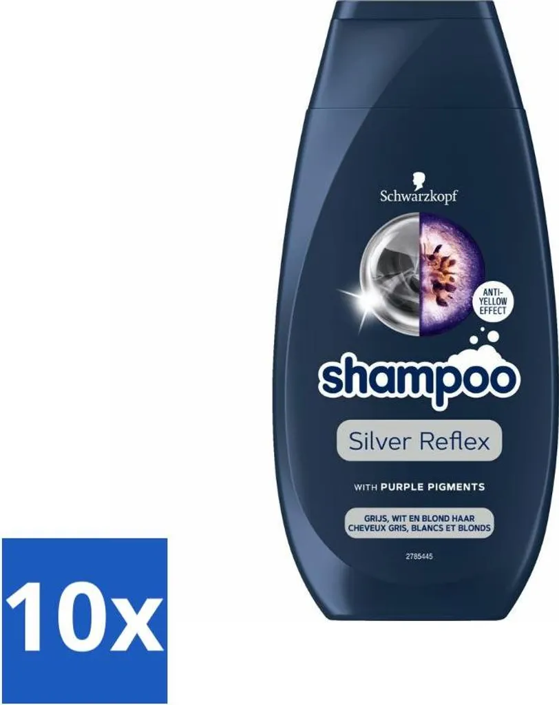 Stock 10pz Schwarzkopf Shampoo Silver Reflex 250ml - Antigiallo Professionale - 1