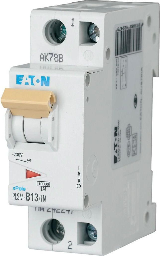 Interruttore Eaton LS 10 kA C 13 A/1 polo + N 1,5 TE Eaton Immagine del prodotto 