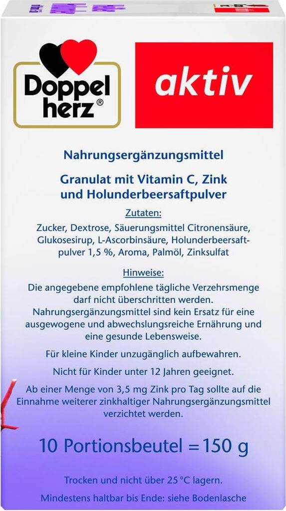 Podwójne gorące serce z czarnego bzu Witamina C + cynk Zdjęcie produktu 