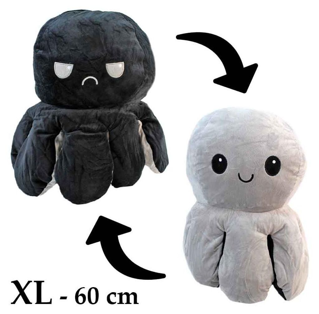 Wende-Oktopus XXL grau schwarz - ca. 60 cm Produktbild 
