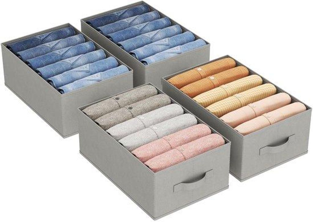 Kleiderschrankbox, 6 Fächer, Faltschrank, 42x27x17cm, für Hosen, Shirts