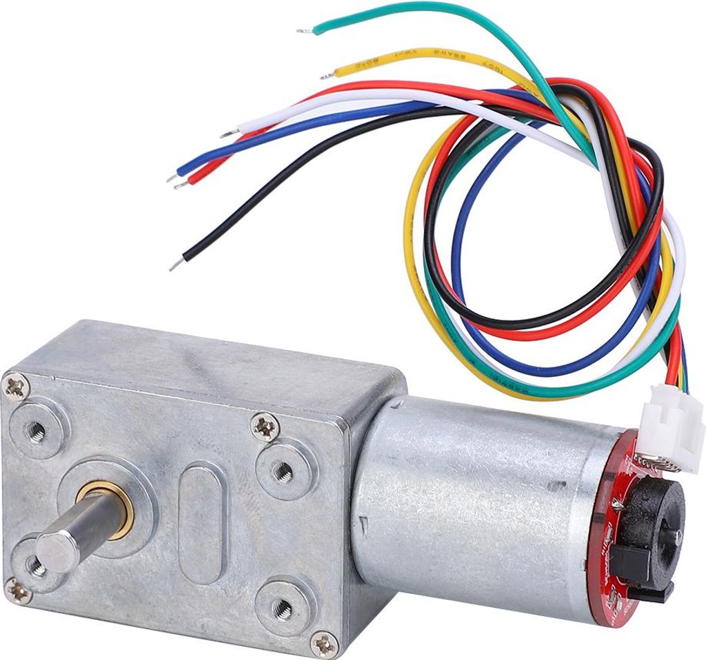 Getriebemotor mit Schneckengetriebe, Drehzahlminderer, hohes Torsionsmoment, mit Encoder, Bürsten-Gleichstrommotoren, DC12V, JGY371400RPM