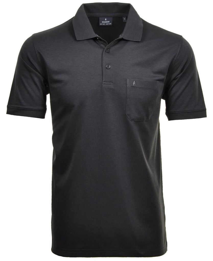 Ragman H-Polo Polo Soft-Knit uni in grau